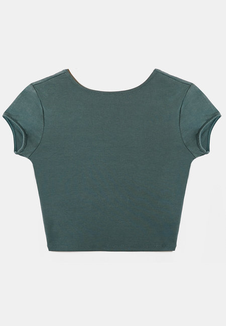 TALLY WEiJL, Blue Cropped Basic T-Shirt for Women