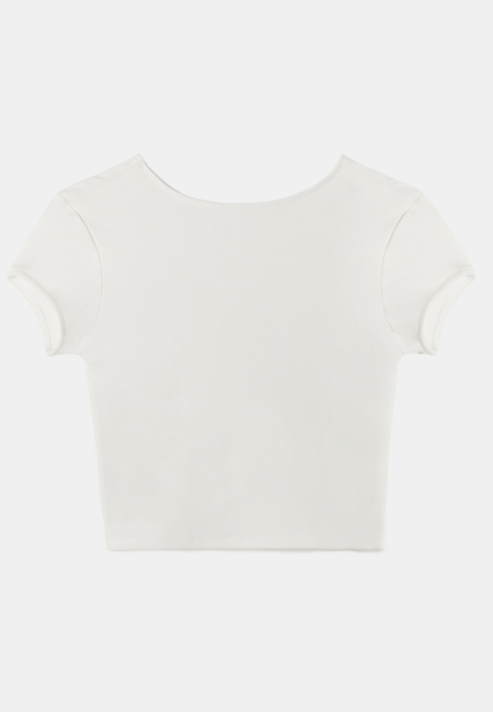 TALLY WEiJL, Weisses Cropped Basic T-Shirt for Women