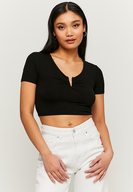 TALLY WEiJL, Μαύρο Crop Top for Women