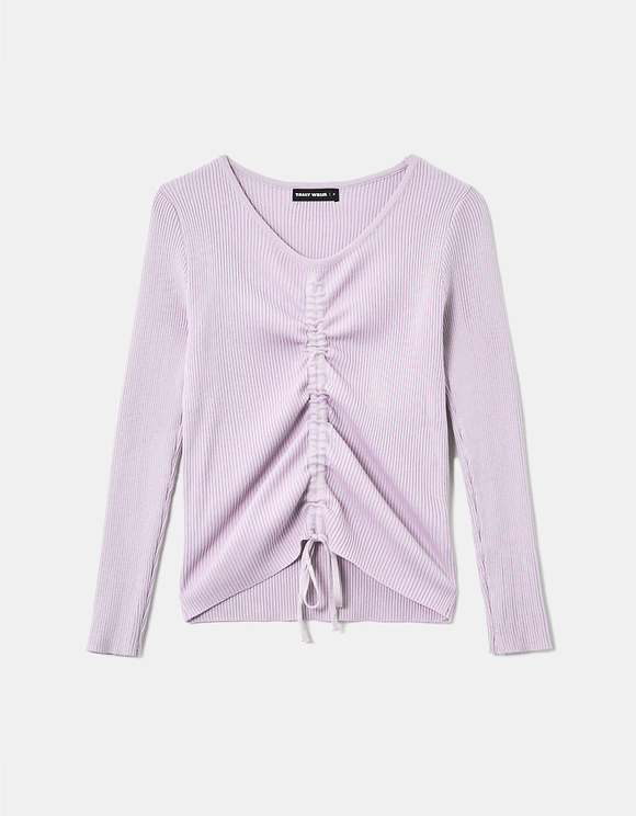 lilac ruched top