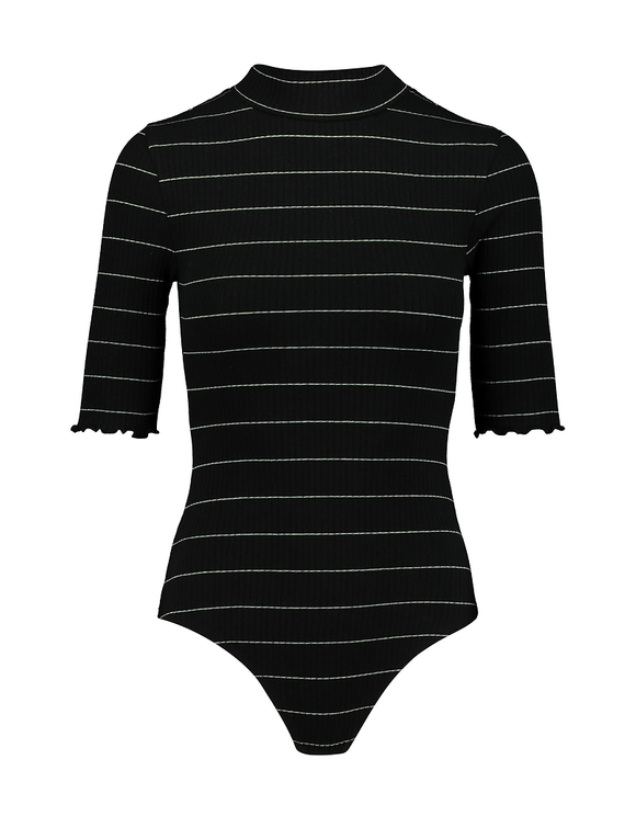 black and white striped bodysuit