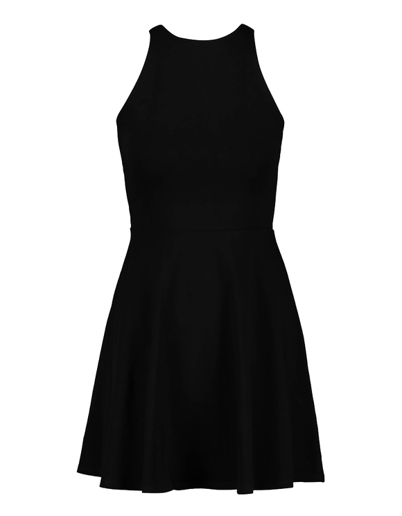 casual black skater dress