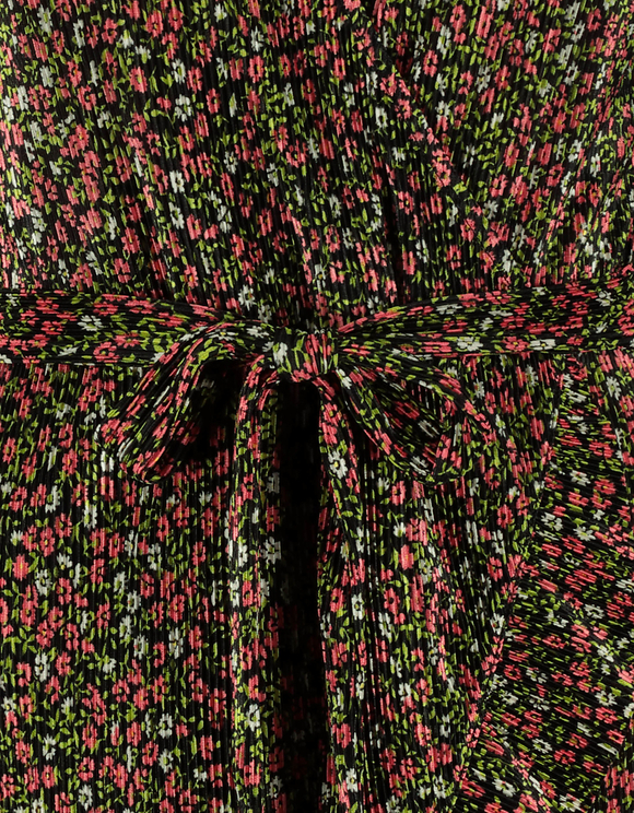 red floral wrap mini dress
