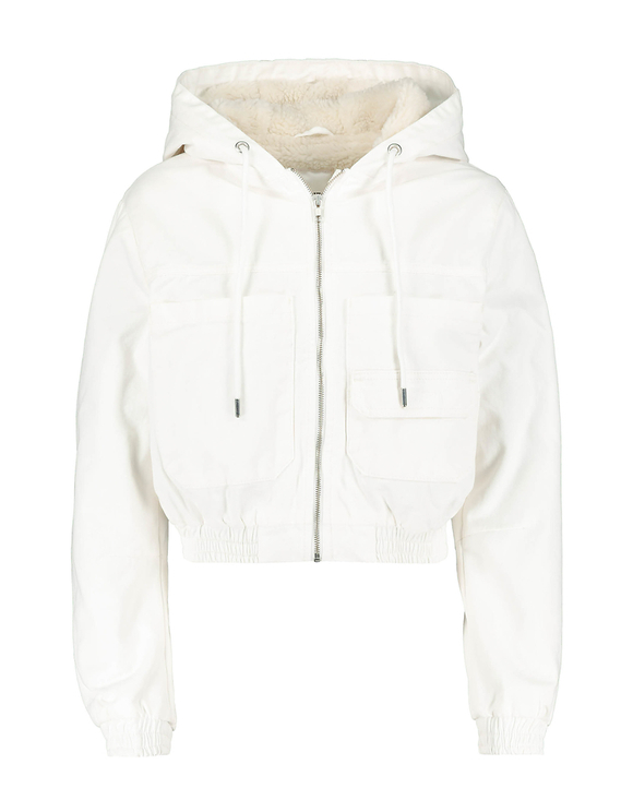White Cropped Jacket with Hood | TALLY WEiJL Online Shop