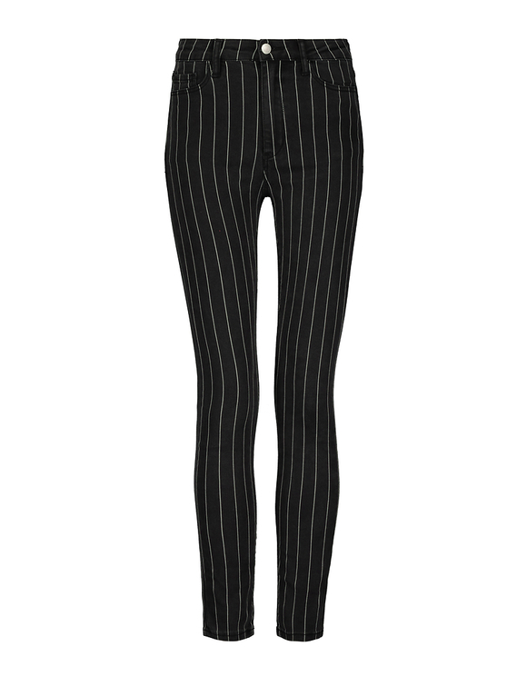 pinstripe denim jeans