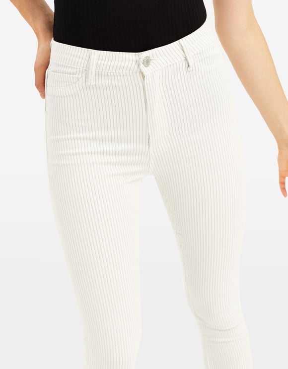 skinny pinstripe trousers