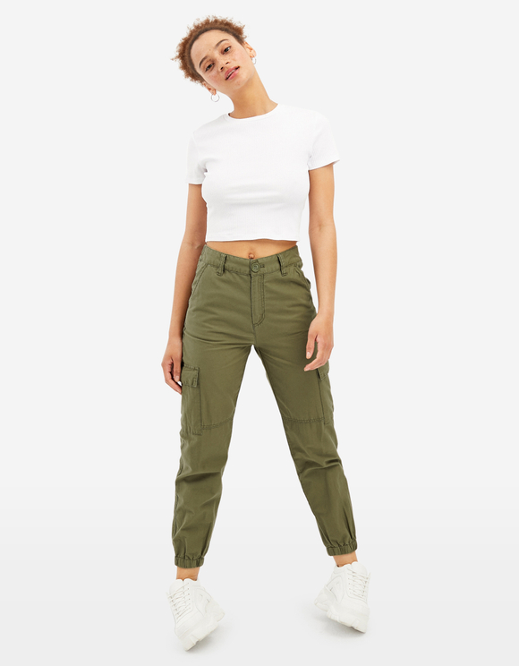 high waisted cargo trousers