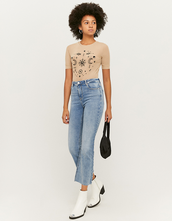 high waisted crop flare jeans