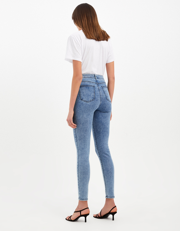 high waisted denim skinny jeans
