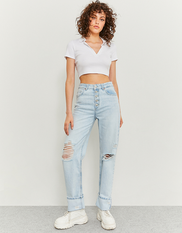 Blue Low Waist Straight Jeans | TALLY WEiJL Online Shop