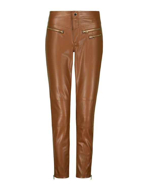 beige leather trousers