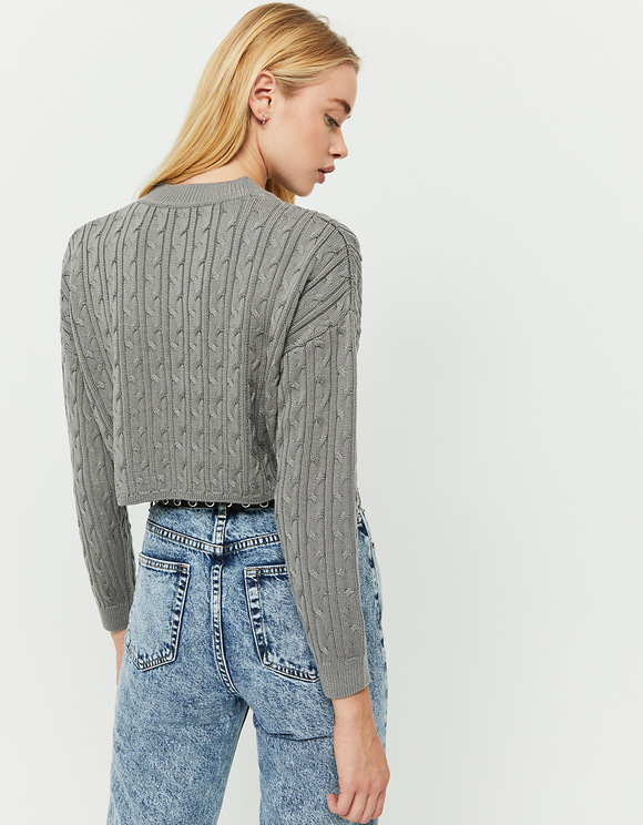 cropped jumper grey