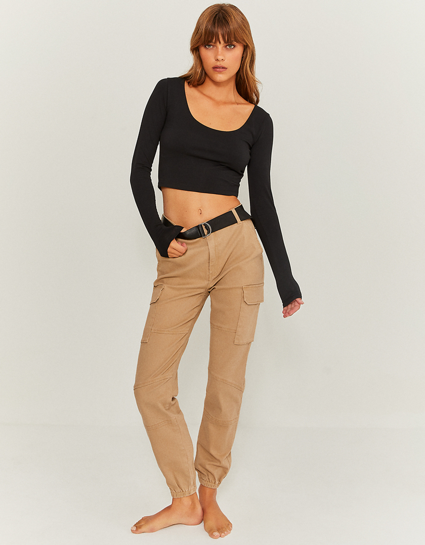 Grey Faux Leather Straight Leg Trousers