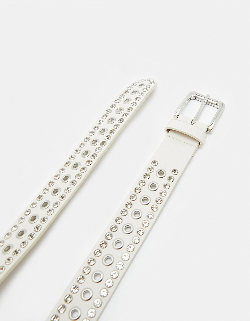 TALLY WEiJL, Ceinture Blanche à Oeillets avec Strass for Women