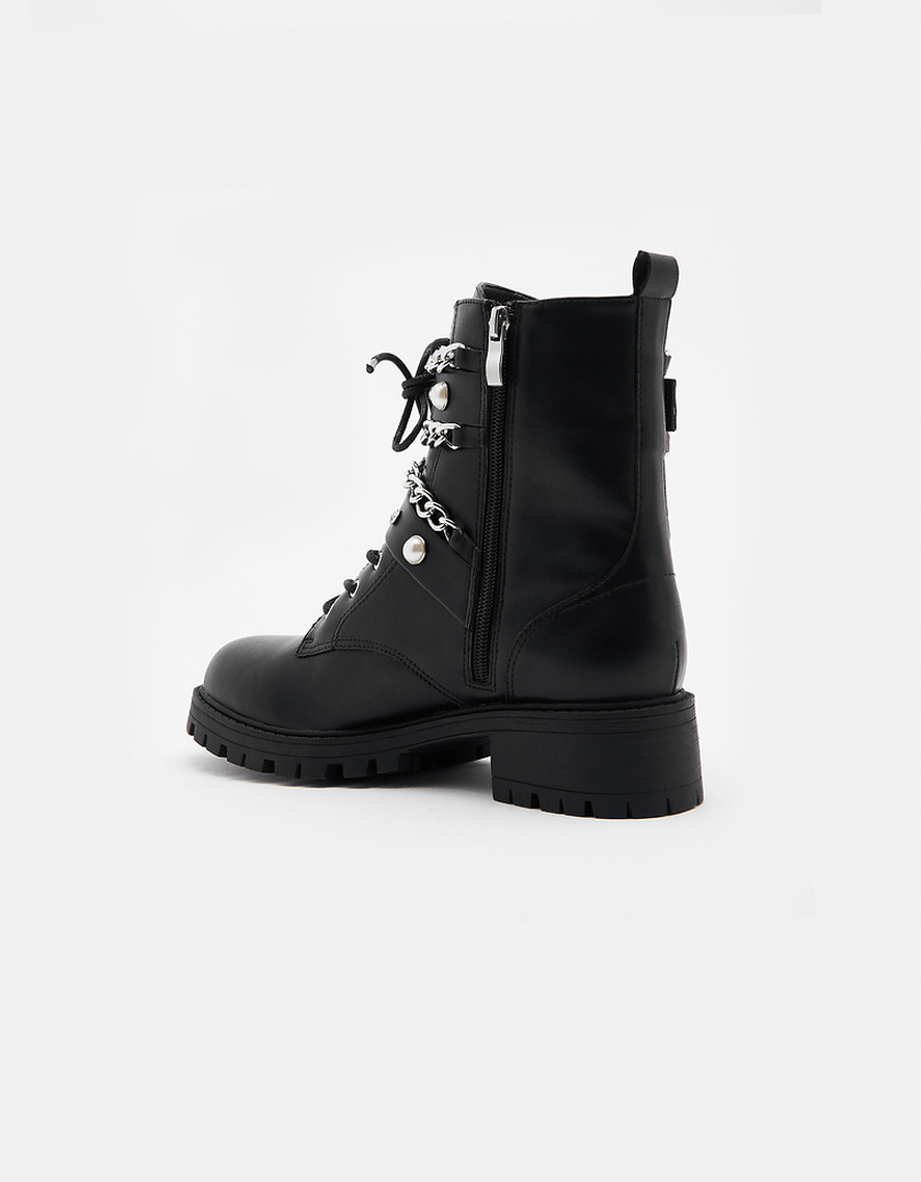 TALLY WEiJL, Bottines Noires avec Boucles et Chaînes for Women