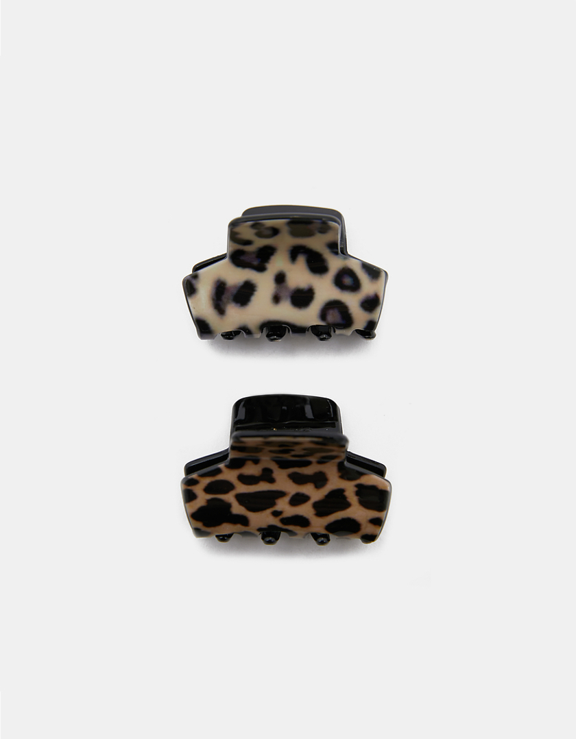 TALLY WEiJL, Set di 2 Pinze per Capelli con Stampa Leopardata for Women