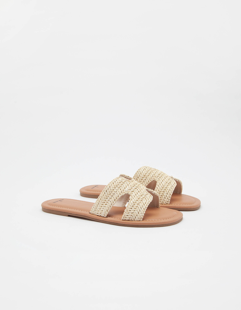 TALLY WEiJL, Rattan Slide Sandals for Women