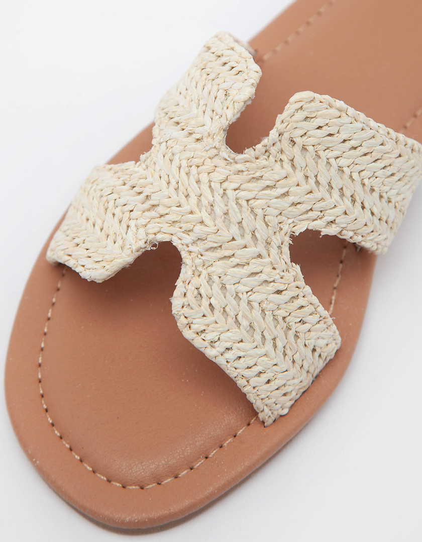 TALLY WEiJL, Rattan Slide Sandals for Women