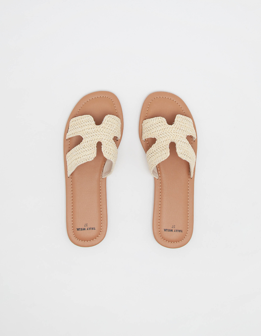 TALLY WEiJL, Rattan Slide Sandals for Women