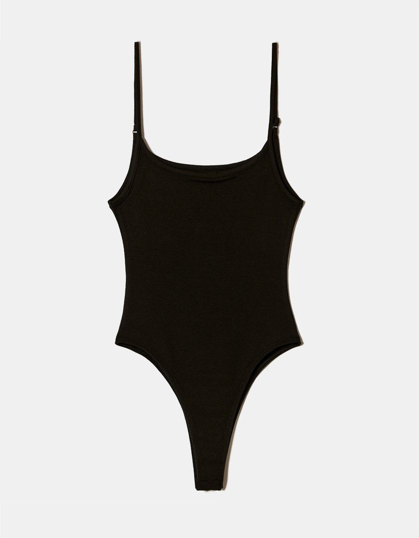 TALLY WEiJL, Black Basic Bodysuit for Women