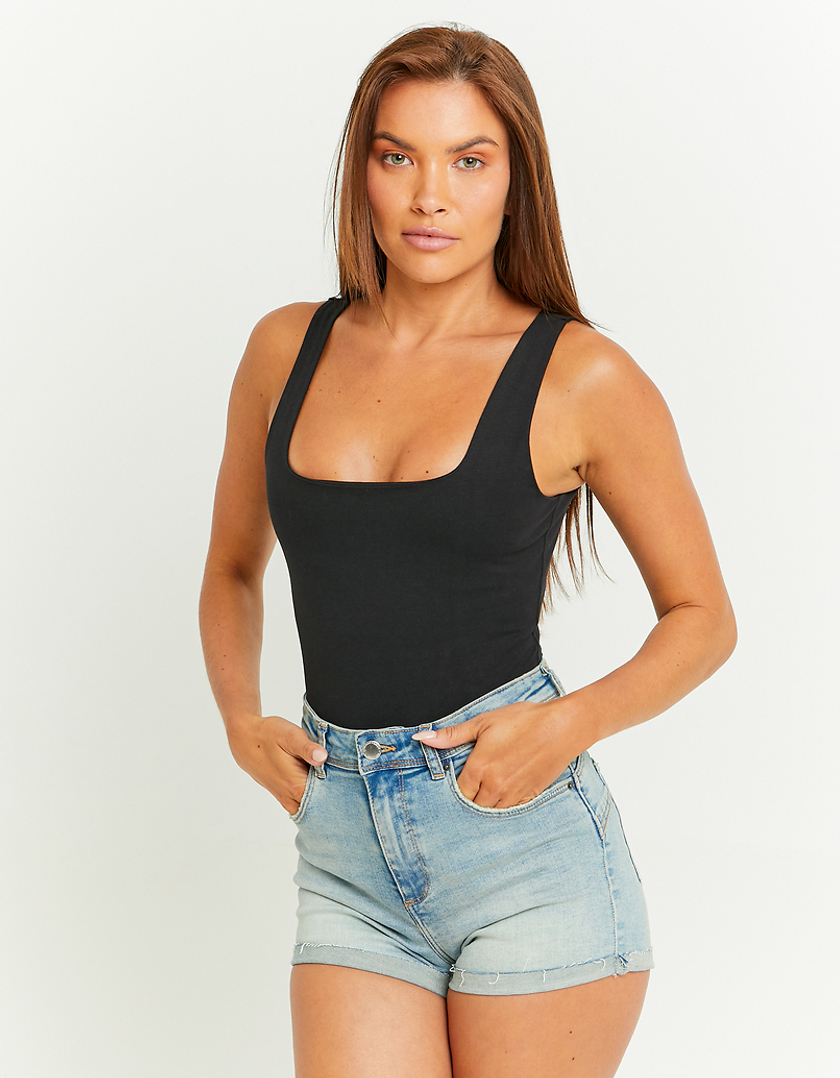 TALLY WEiJL, Black Basic Bodysuit for Women