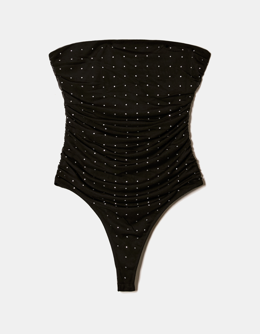 TALLY WEiJL, Black Bodysuit with Strass for Women