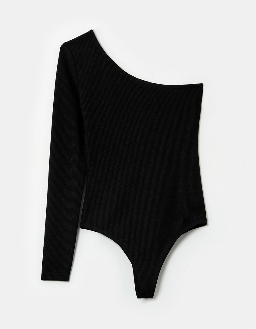 TALLY WEiJL, Schwarzer Ein-Schulter-Bodysuit for Women