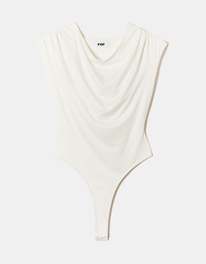 TALLY WEiJL, White Hooded Bodysuit with Fancy Detail for Women