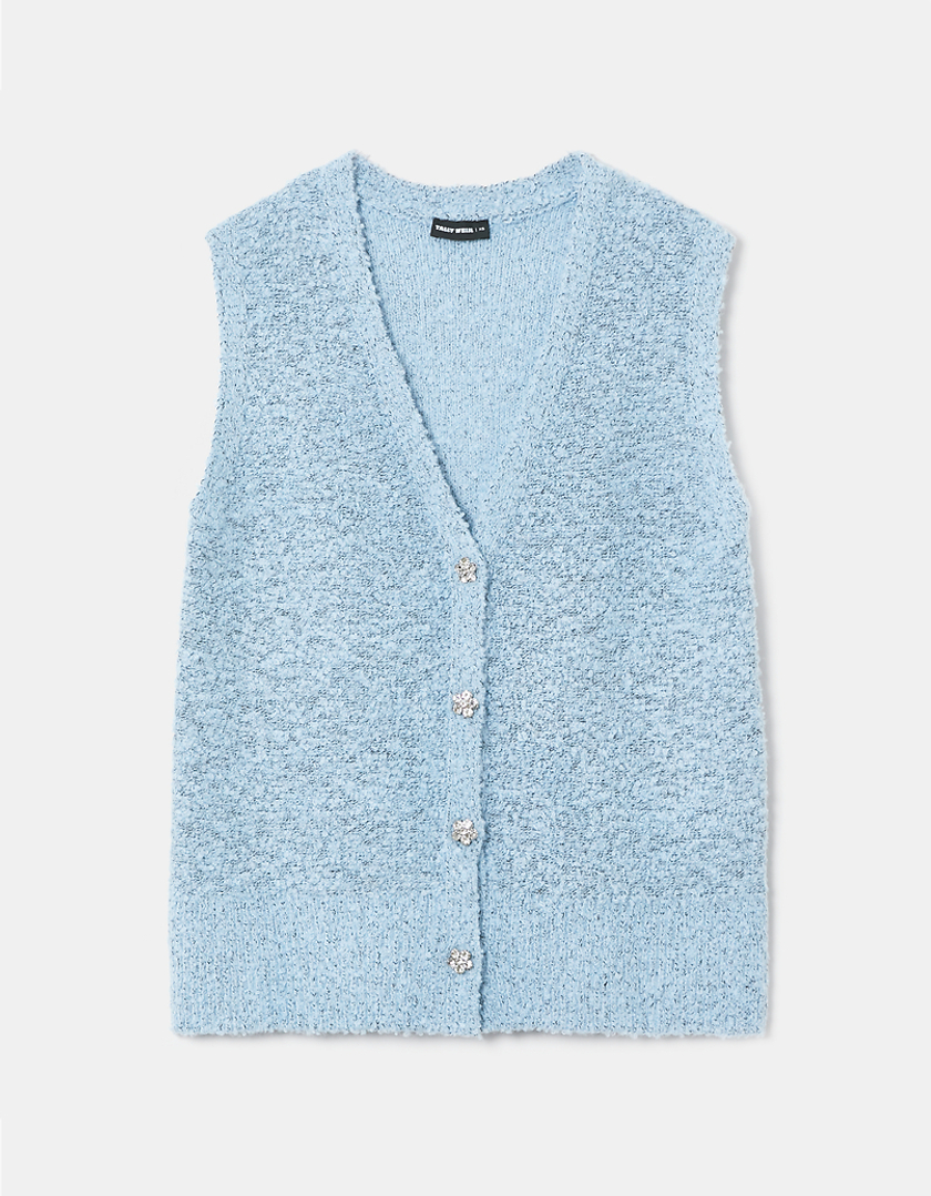 TALLY WEiJL, Blue Fancy Detail Long Cardigan  for Women