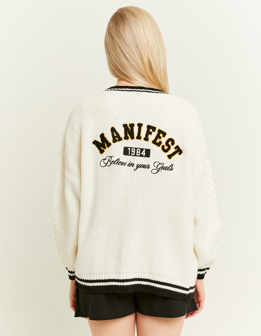 TALLY WEiJL, Cardigan Varsity Bianco for Women