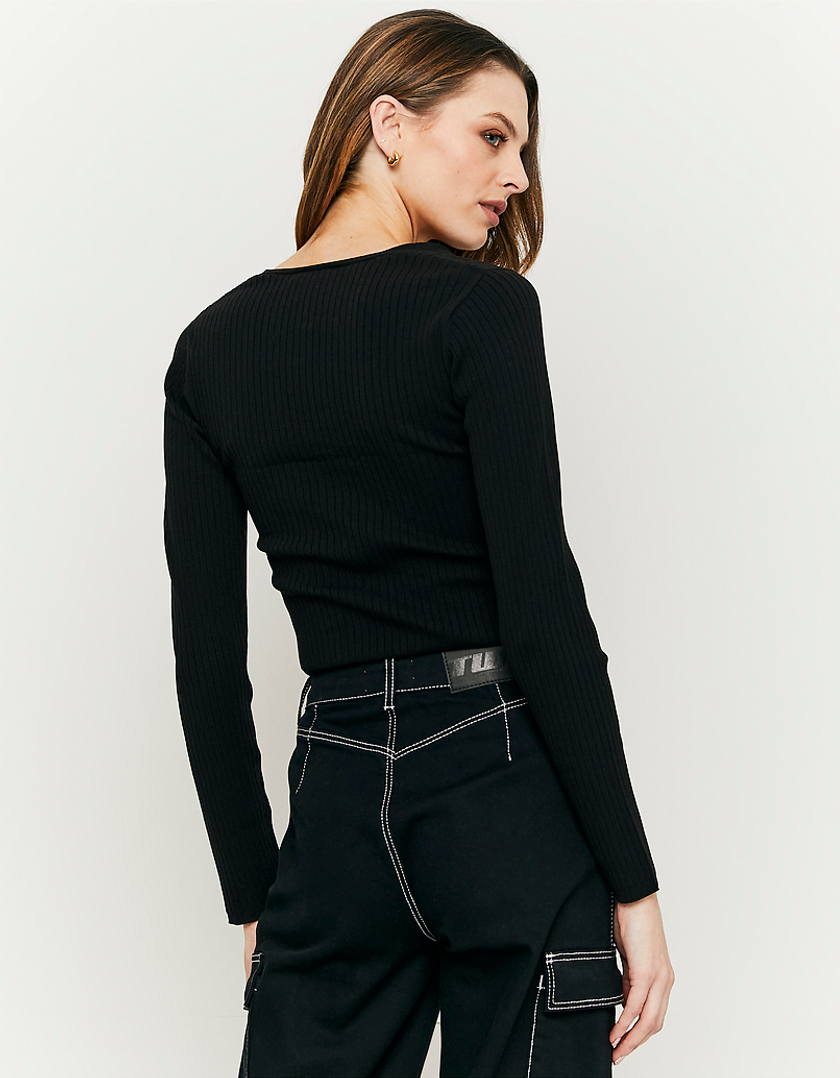 TALLY WEiJL, Black Zip up Knit Top for Women