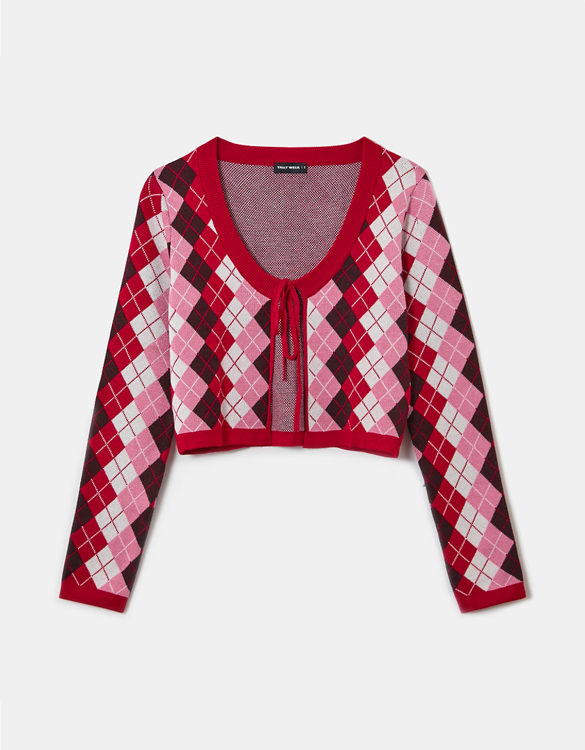 TALLY WEiJL, Cropped  Checked Cardigan for Women