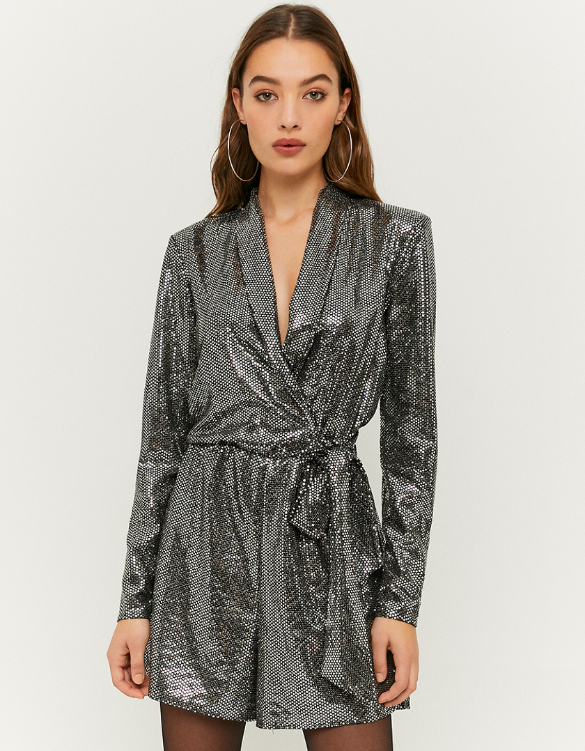 TALLY WEiJL, Sequins Long Sleeves Mini Playsuit for Women