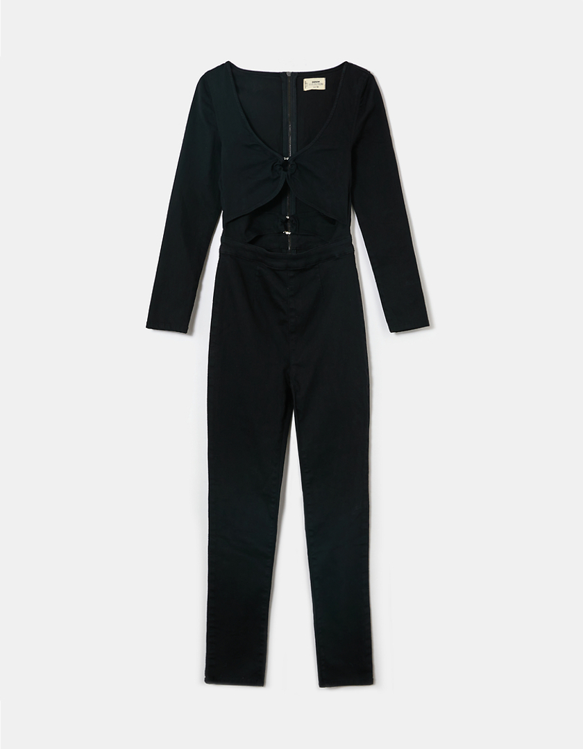 TALLY WEiJL, Schwarzer figurbetonter Jumpsuit mit Cut Out for Women