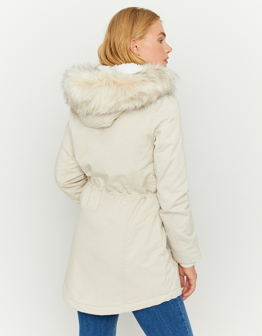 TALLY WEiJL, Parka con Pelliccia Sintetica Beige for Women