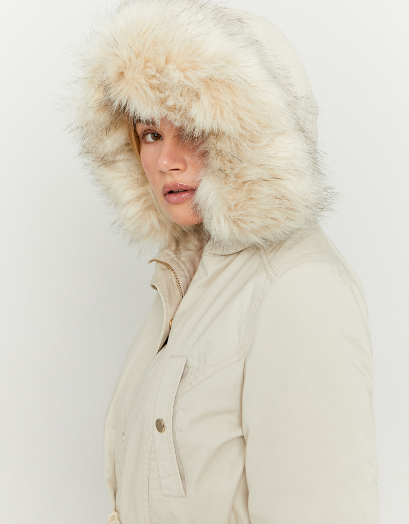 TALLY WEiJL, Parka con Pelliccia Sintetica Beige for Women