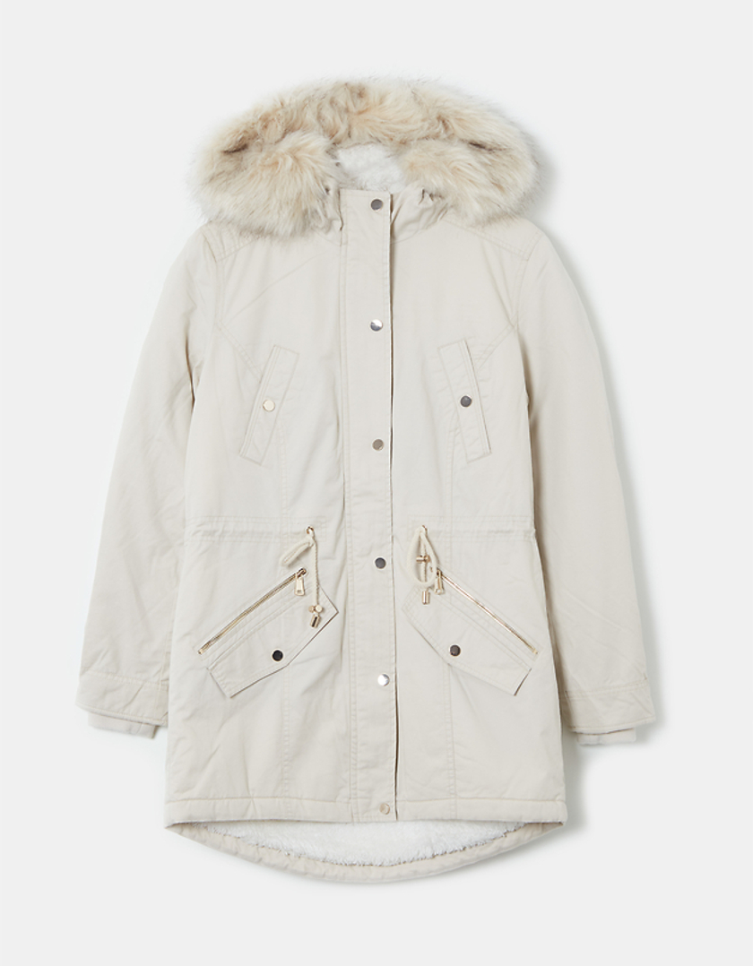 TALLY WEiJL, Parka con Pelliccia Sintetica Beige for Women