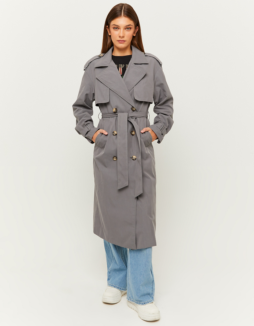 Grey Long Trenchcoat TALLY WEiJL Switzerland