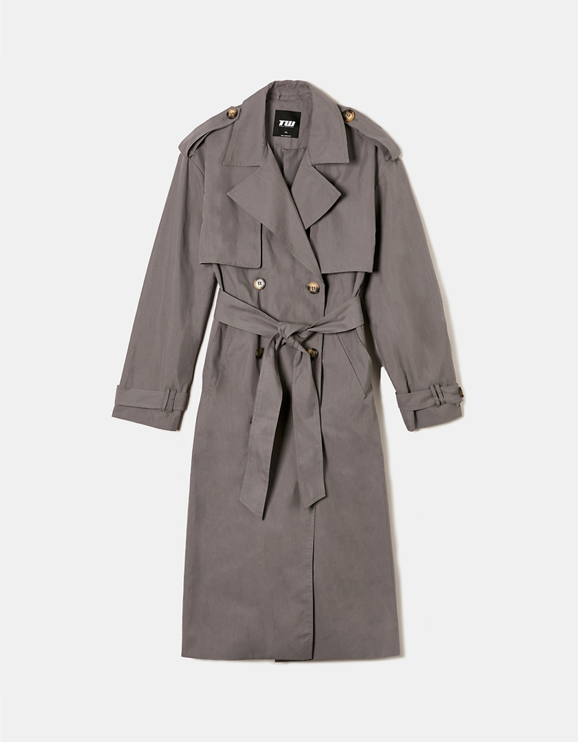 TALLY WEiJL, Grey Long Trenchcoat for Women