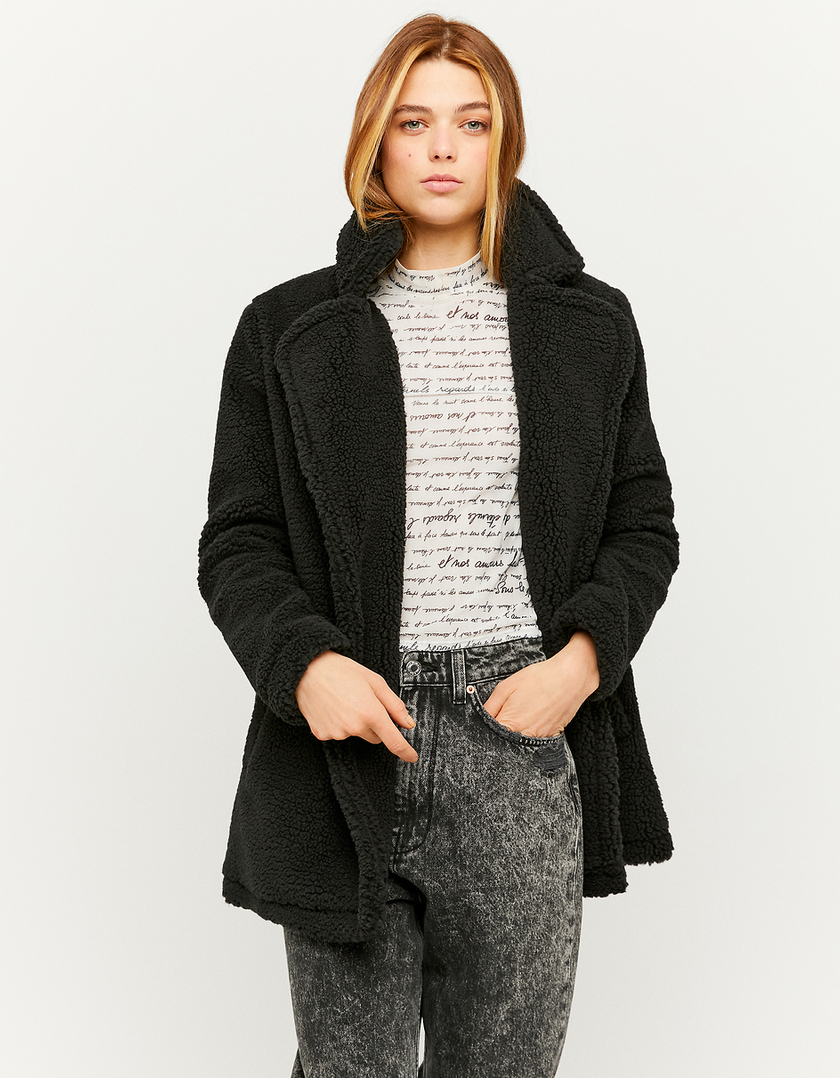 TALLY WEiJL, Cappotto Teddy in Pelliccia Sintetica Nero for Women