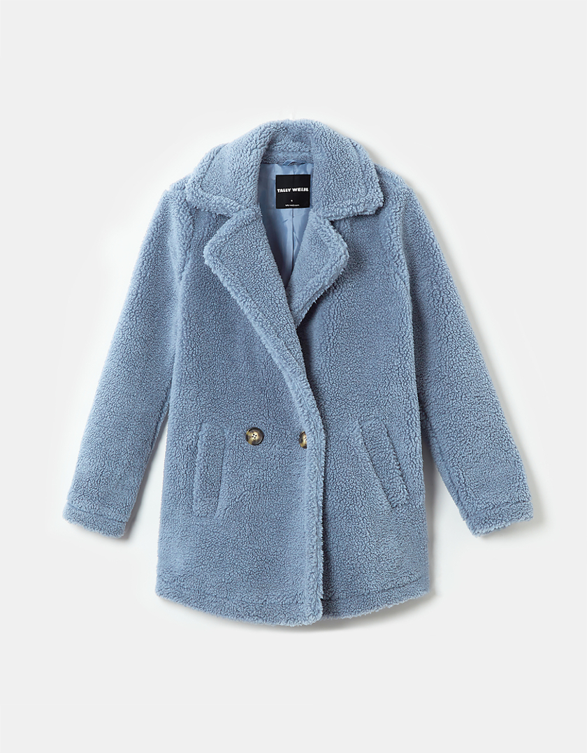 TALLY WEiJL, Manteau Teddy Bleu for Women