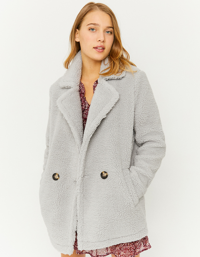 Grey teddy fur coat hotsell