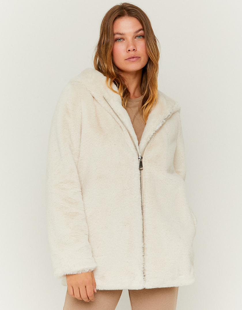 TALLY WEiJL, Faux Fur Hood Coat for Women