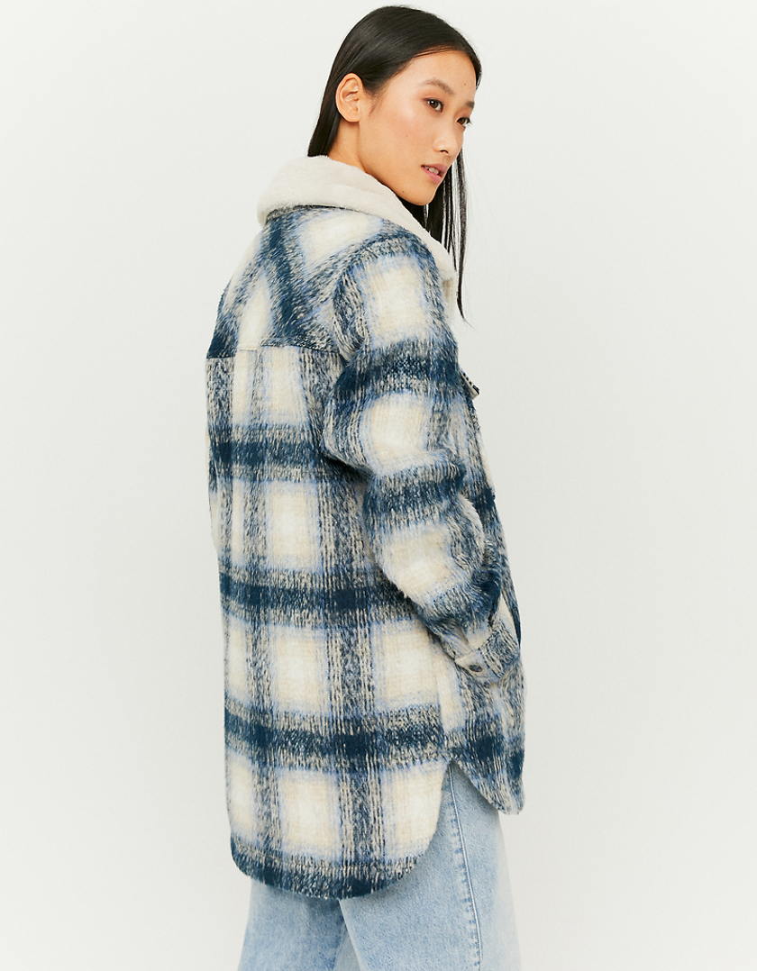 TALLY WEiJL, Blue Check Oversize Shacket for Women