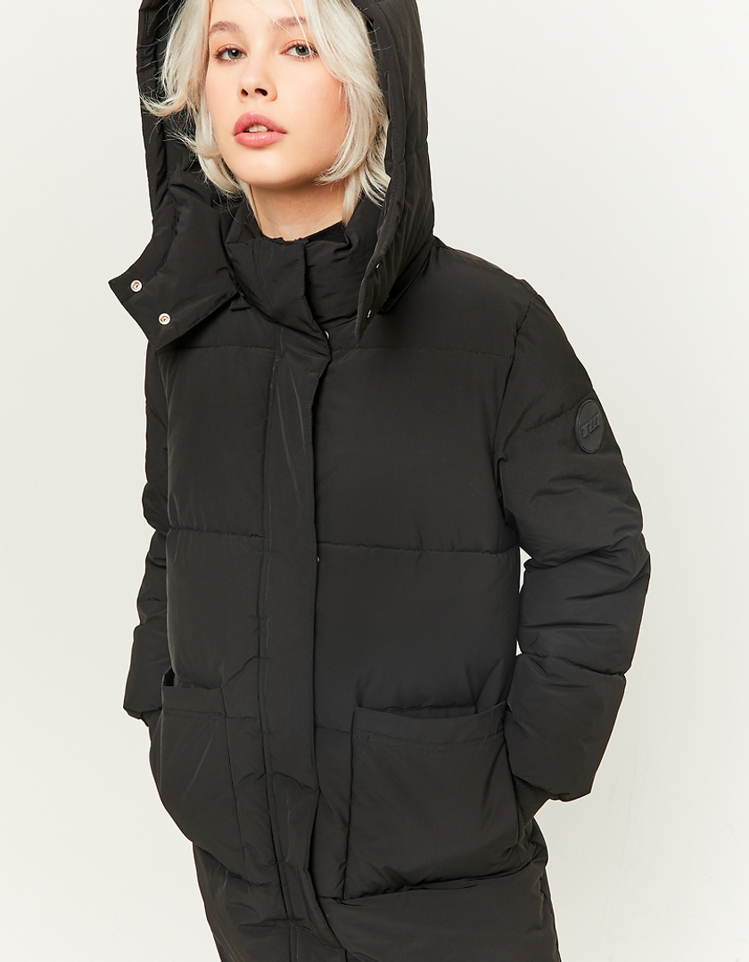 TALLY WEiJL, Black Long Heavy Padded Winter Jacket for Women