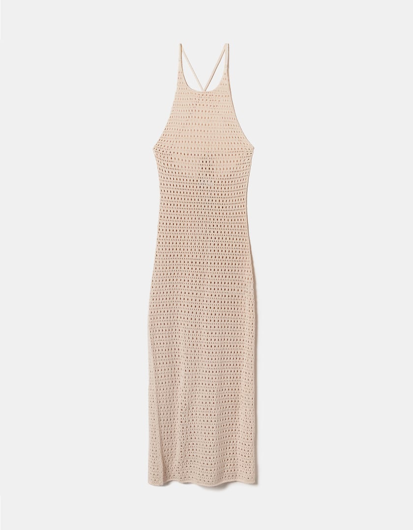 TALLY WEiJL, Φόρεμα Crochet Maxi Μπεζ for Women