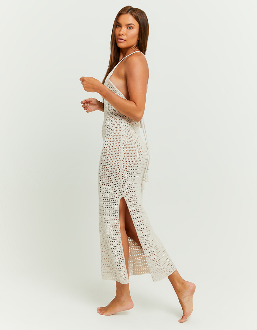 TALLY WEiJL, Φόρεμα Crochet Maxi Μπεζ for Women