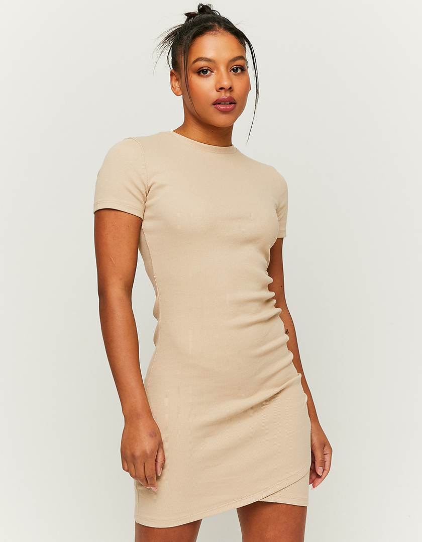 TALLY WEiJL, Beiges geripptes Minikleid for Women