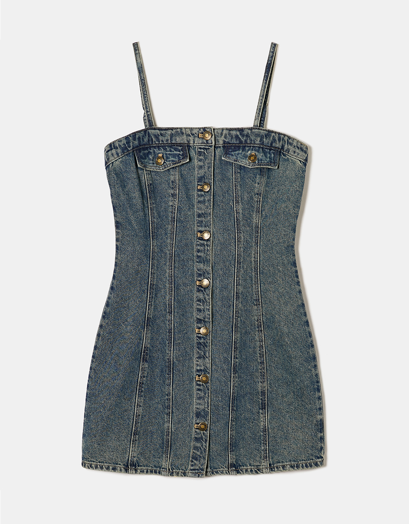 TALLY WEiJL, Fitted Denim Mini Dress for Women