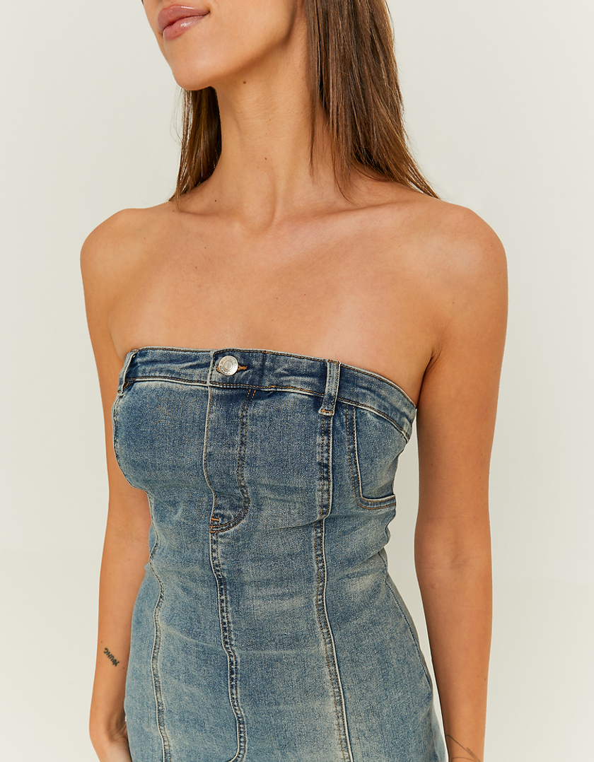 TALLY WEiJL, Denim Bustier Bodycon  Dress for Women